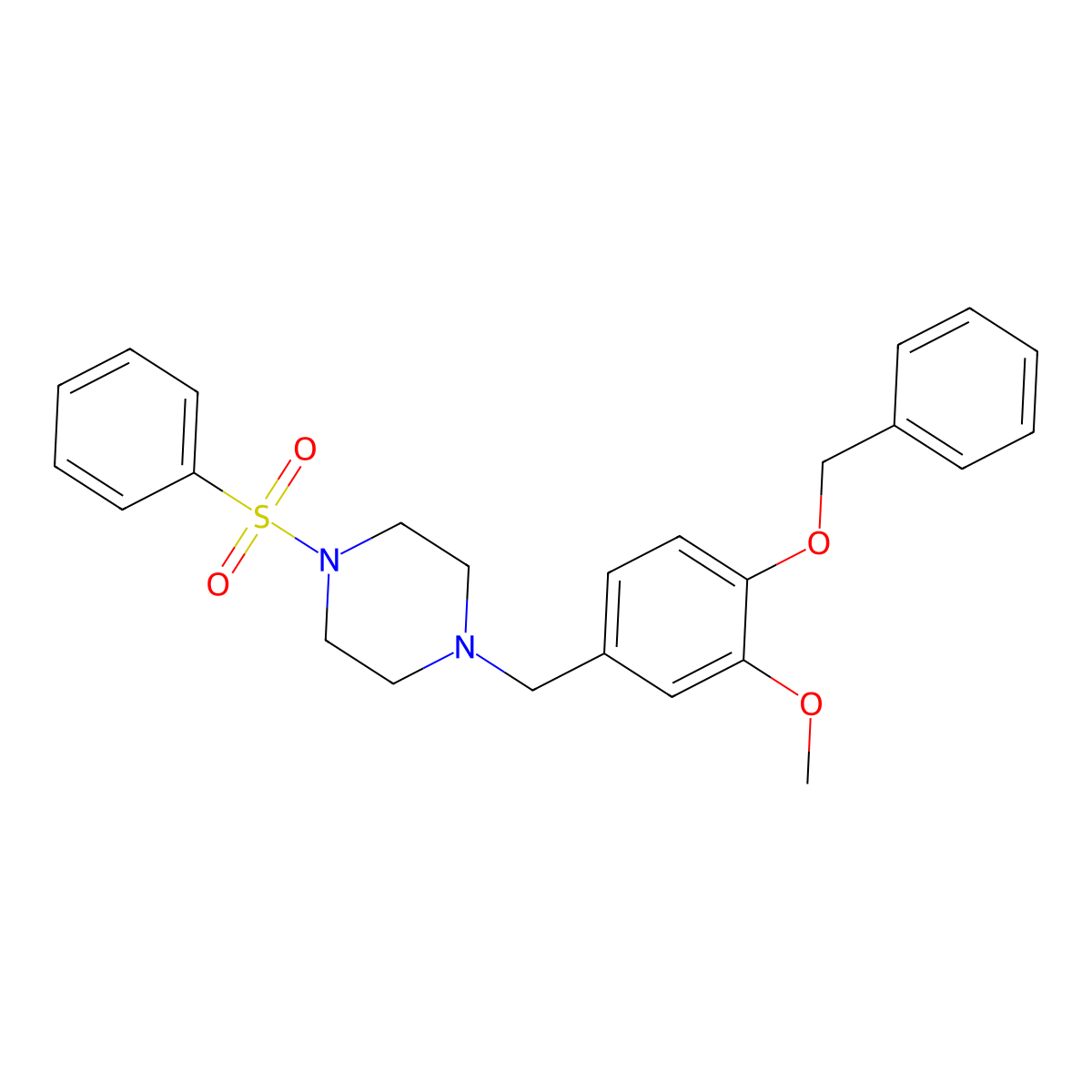 1-[4-(Benzyloxy)-3-methoxybenzyl]-4-(phenylsulfonyl)piperazine molecular structure, CAS 439939-61-4