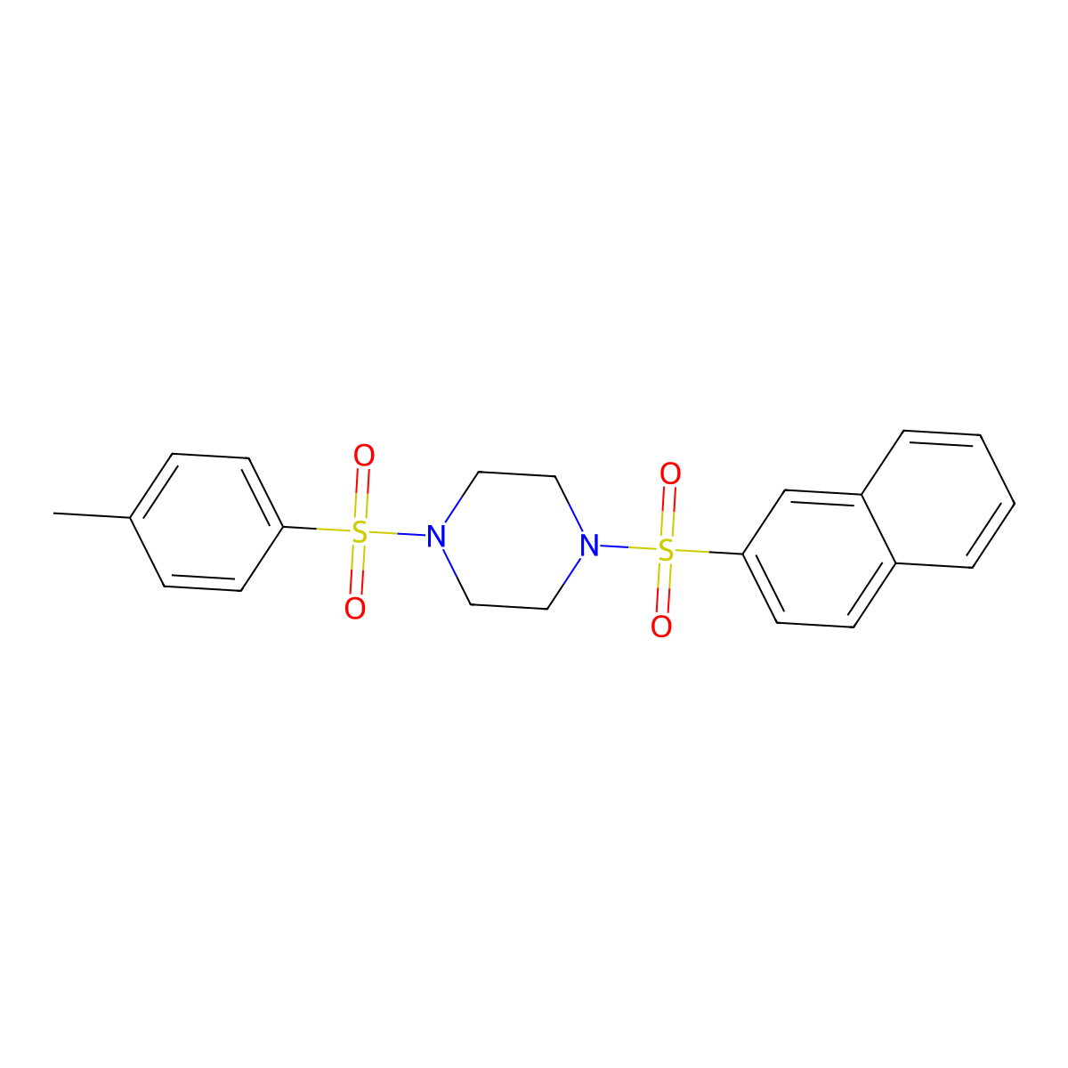 1-(4-Methylphenyl)sulfonyl-4-naphthalen-2-ylsulfonylpiperazine molecular structure, CAS 439939-65-8