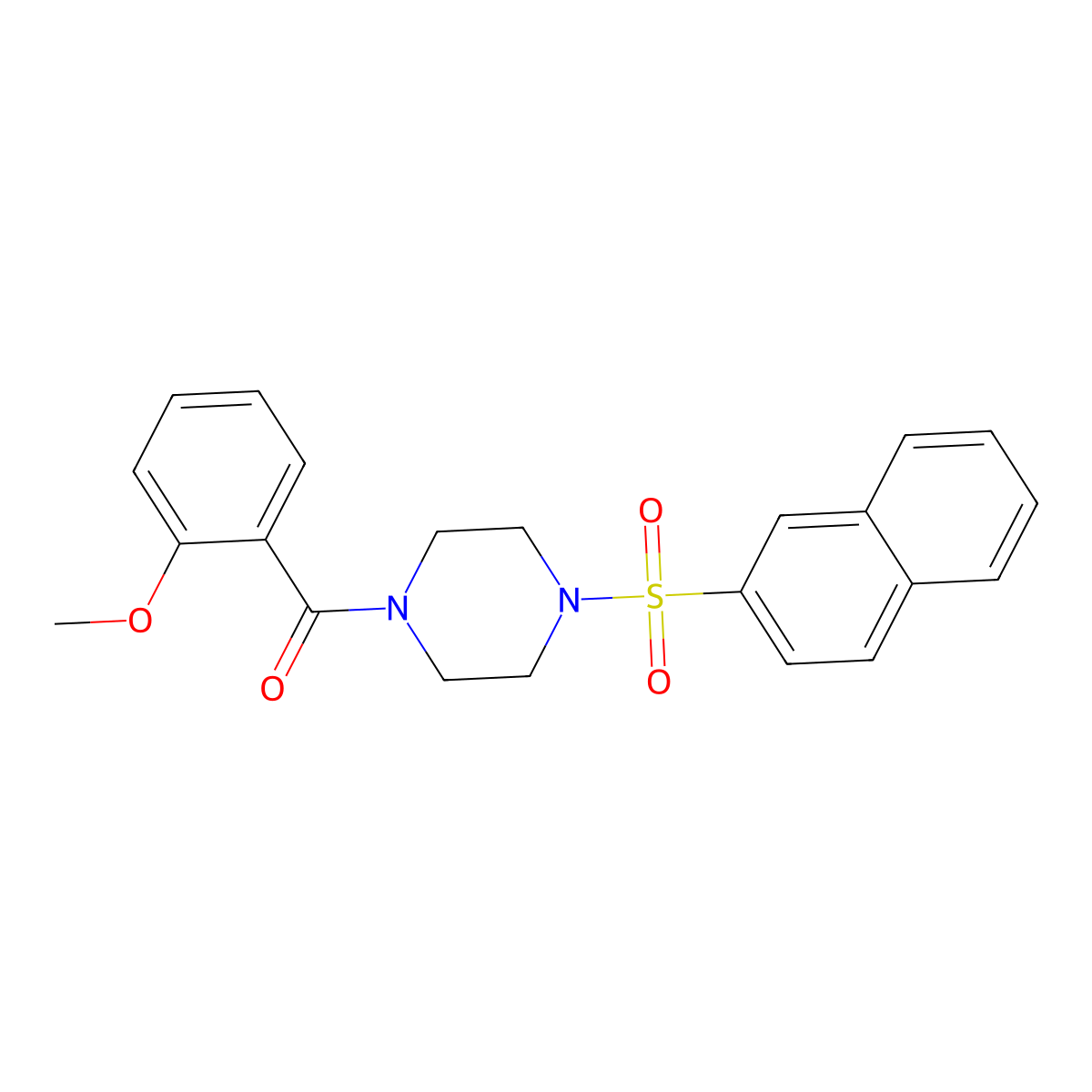 (2-Methoxyphenyl)-(4-naphthalen-2-ylsulfonylpiperazin-1-yl)methanone molecular structure, CAS 439939-68-1