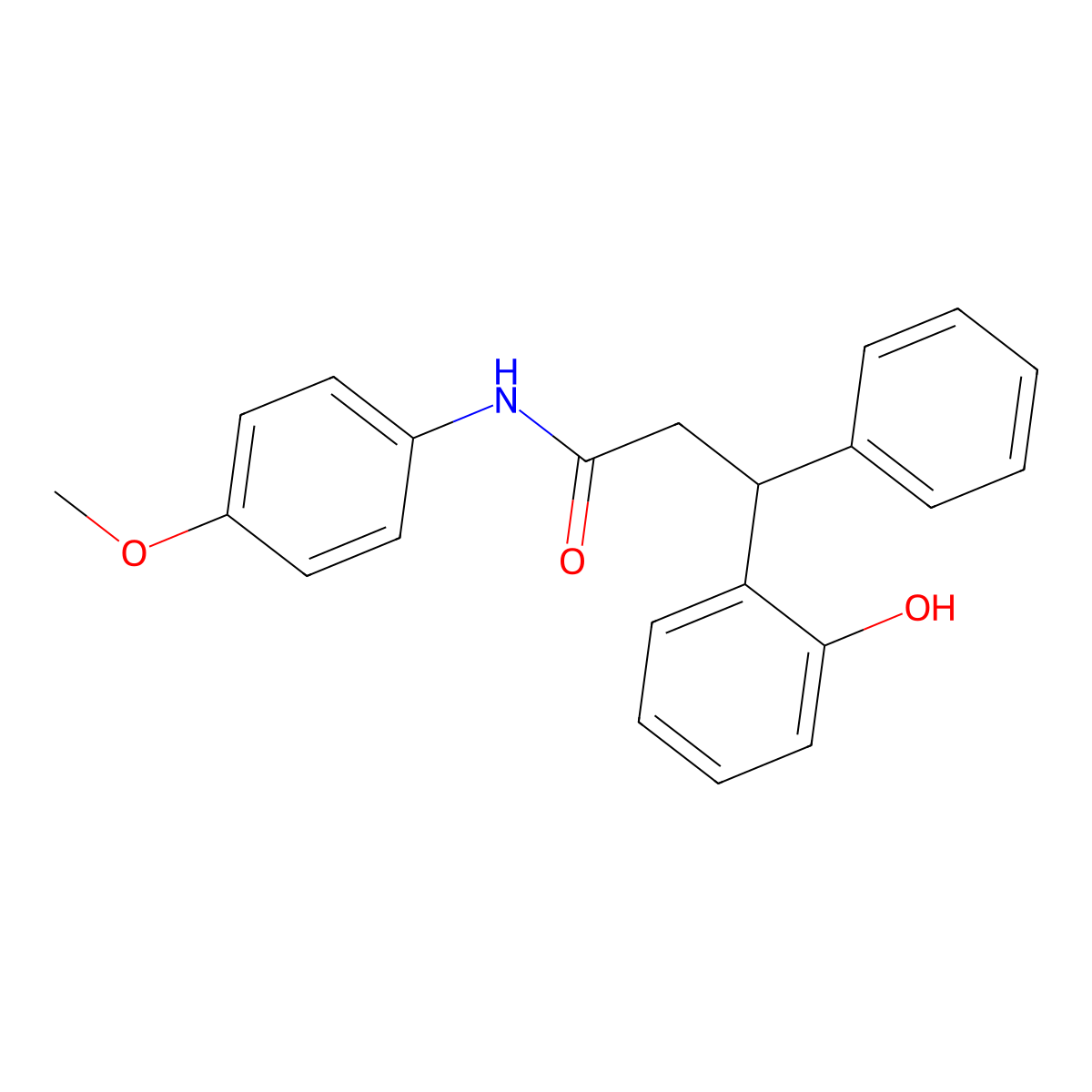 3-(2-hydroxyphenyl)-N-(4-methoxyphenyl)-3-phenylpropanamide molecular structure, CAS 439940-27-9