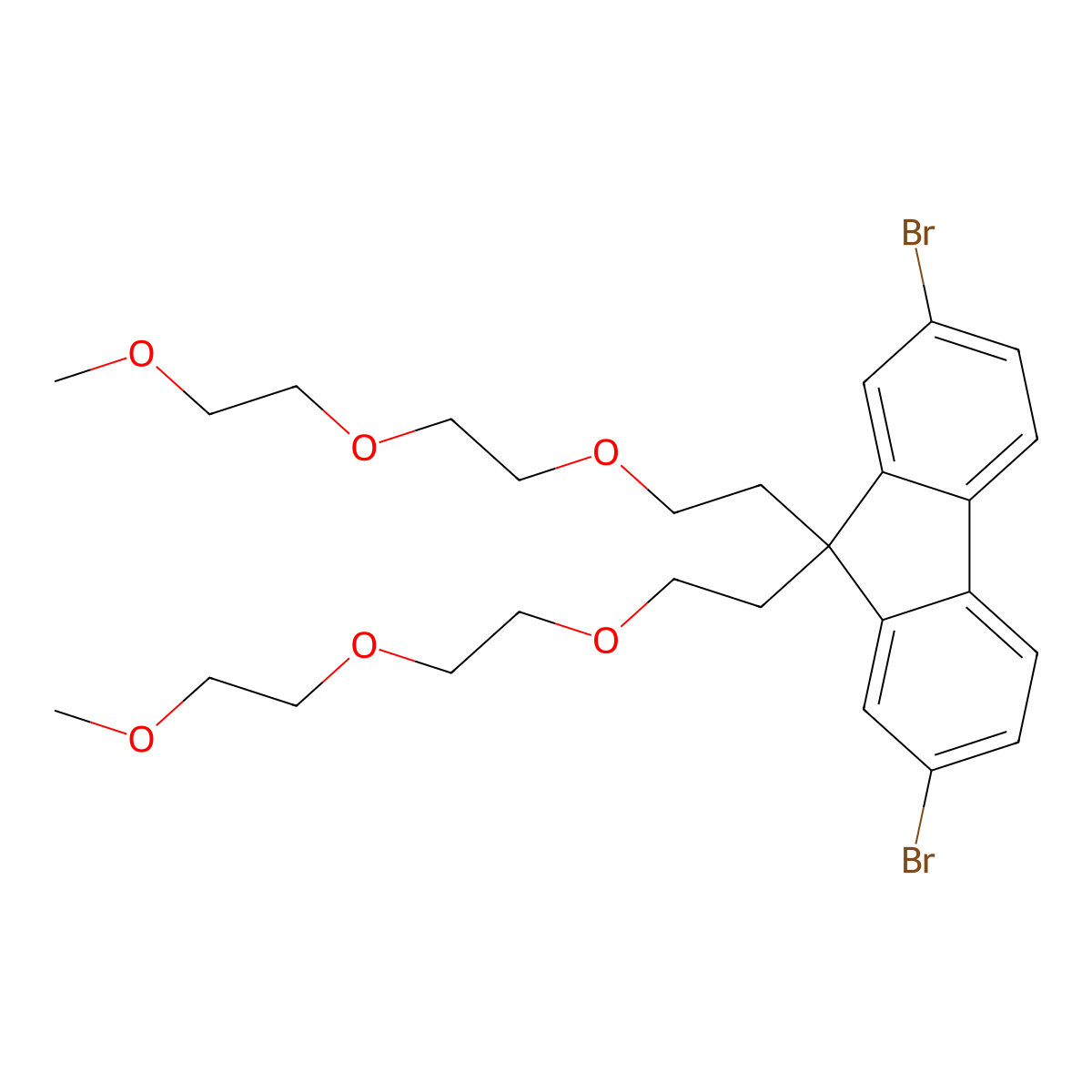 2,7-Dibromo-9,9-bis(2-(2-(2-methoxyethoxy)ethoxy)ethyl)-9H-fluorene molecular structure, CAS 439942-93-5