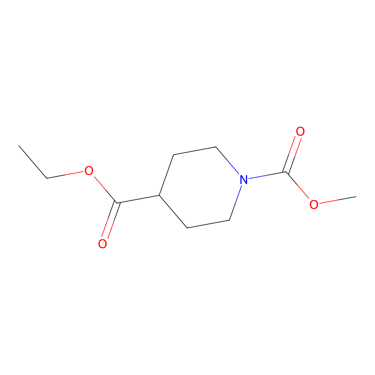 4-Ethyl 1-methyl piperidine-1,4-dicarboxylate molecular structure, CAS 439944-43-1