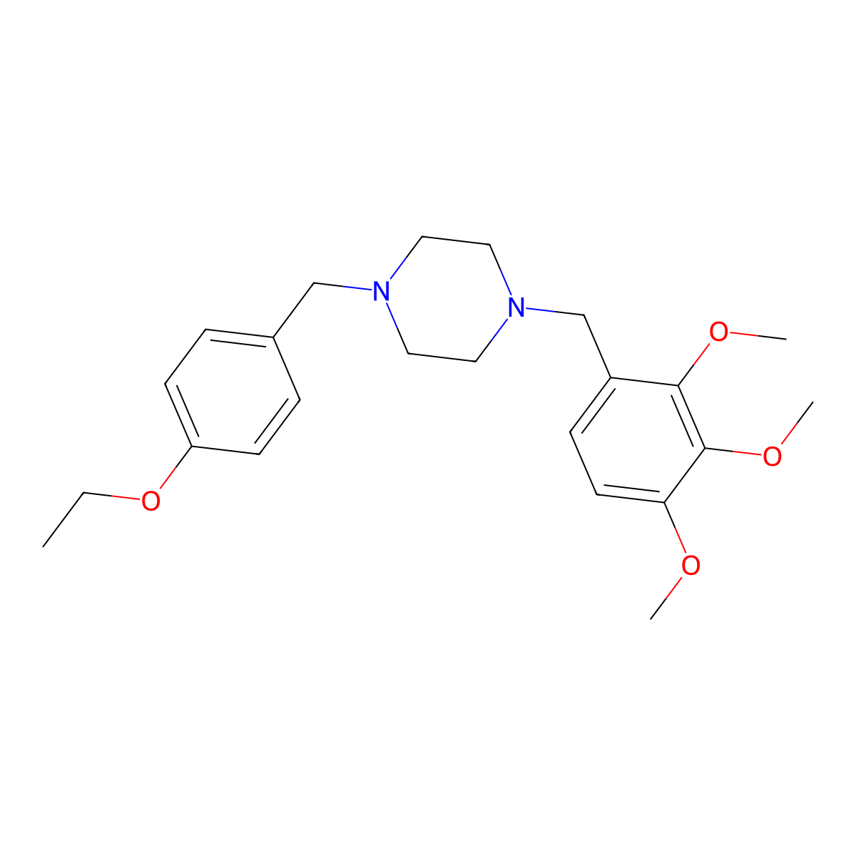 1-[(4-Ethoxyphenyl)methyl]-4-[(2,3,4-trimethoxyphenyl)methyl]piperazine molecular structure, CAS 439945-65-0