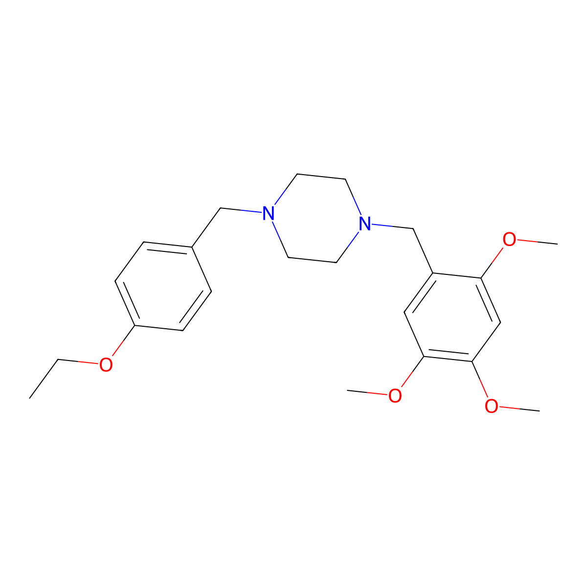 1-[(4-Ethoxyphenyl)methyl]-4-[(2,4,5-trimethoxyphenyl)methyl]piperazine molecular structure, CAS 439945-66-1