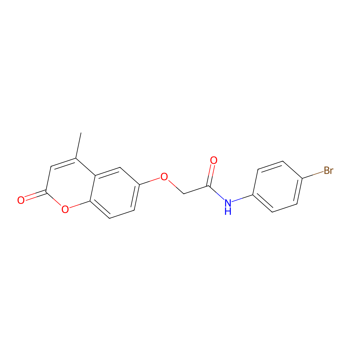 N-(4-bromophenyl)-2-(4-methyl-2-oxochromen-6-yl)oxyacetamide molecular structure, CAS 439945-86-5
