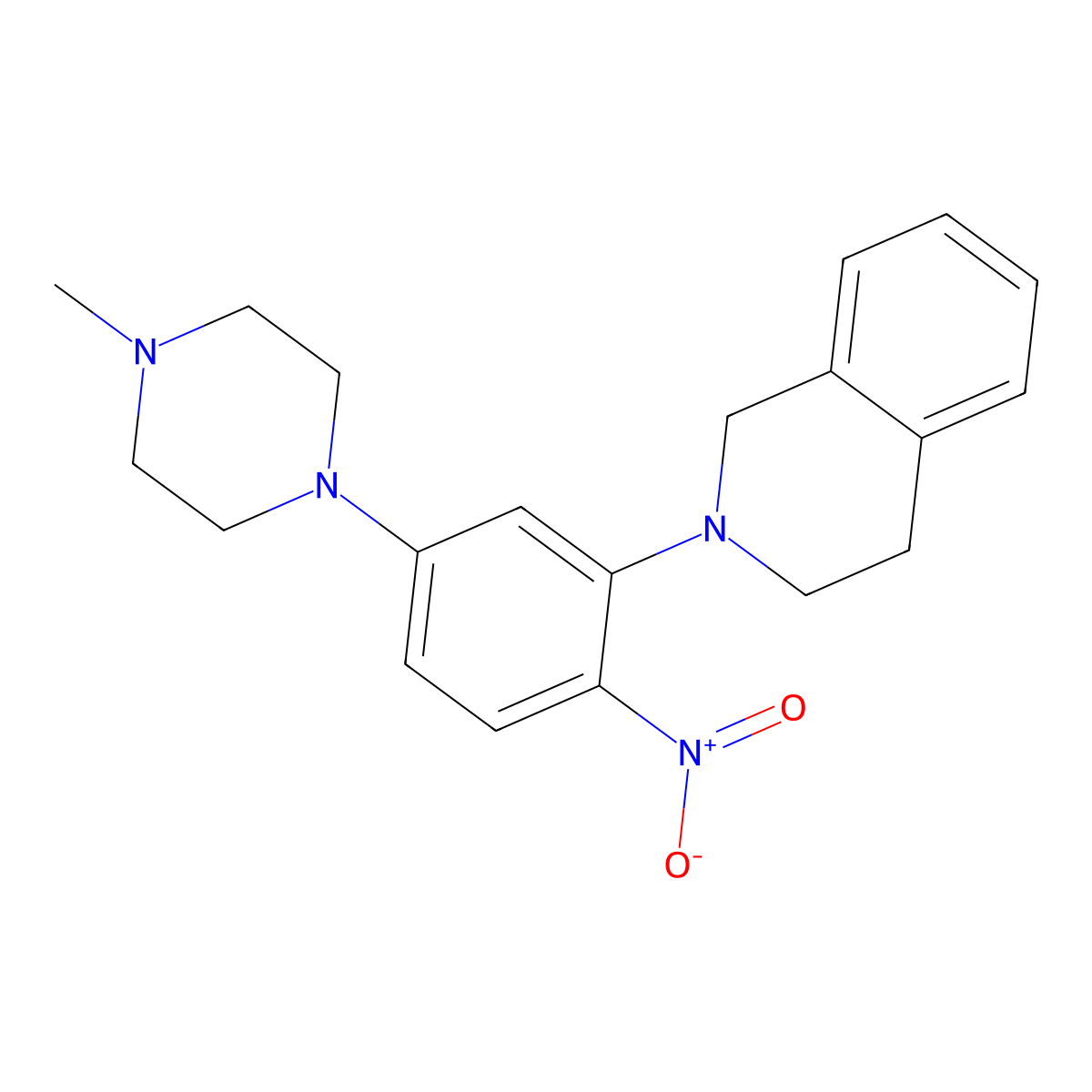 2-[5-(4-methylpiperazin-1-yl)-2-nitrophenyl]-3,4-dihydro-1H-isoquinoline molecular structure, CAS 439946-51-7