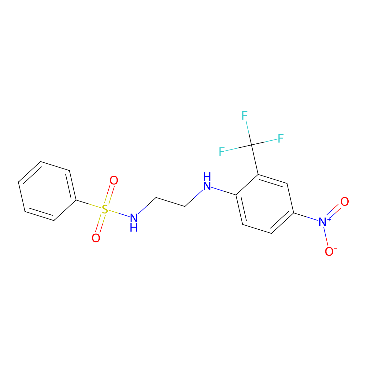 N-(2-{[4-nitro-2-(trifluoromethyl)phenyl]amino}ethyl)benzenesulfonamide molecular structure, CAS 439946-57-3