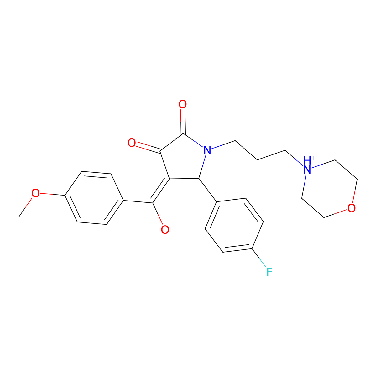5-(4-Fluorophenyl)-4-[hydroxy-(4-methoxyphenyl)methylidene]-1-(3-morpholin-4-ylpropyl)pyrrolidine-2,3-dione molecular structure, CAS 439947-79-2