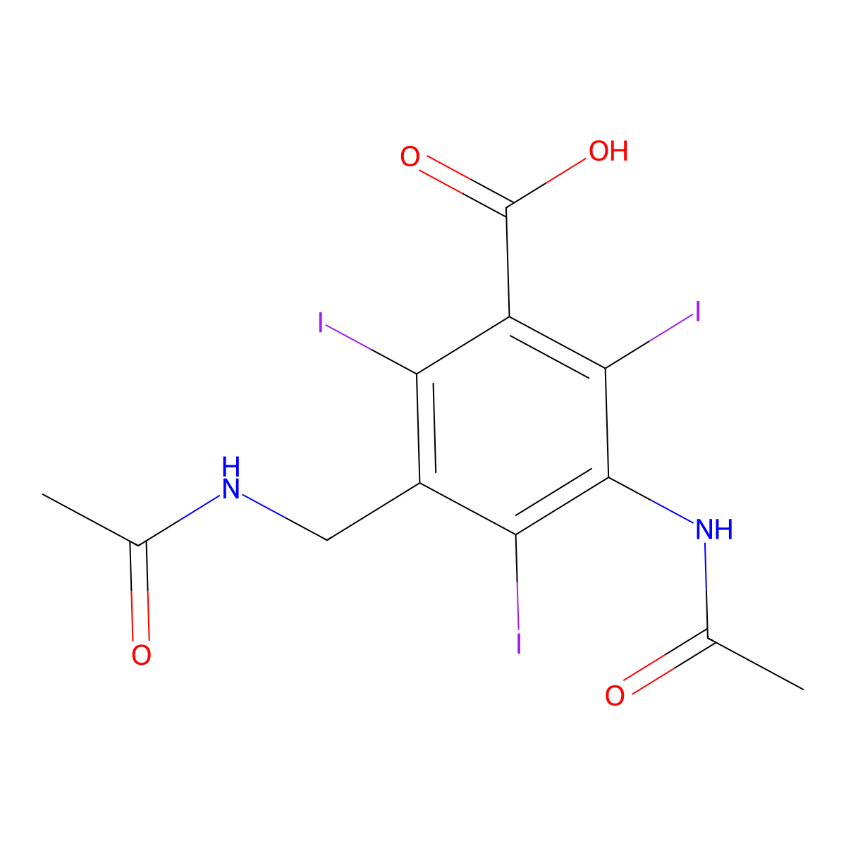 Iodamide molecular structure, CAS 440-58-4