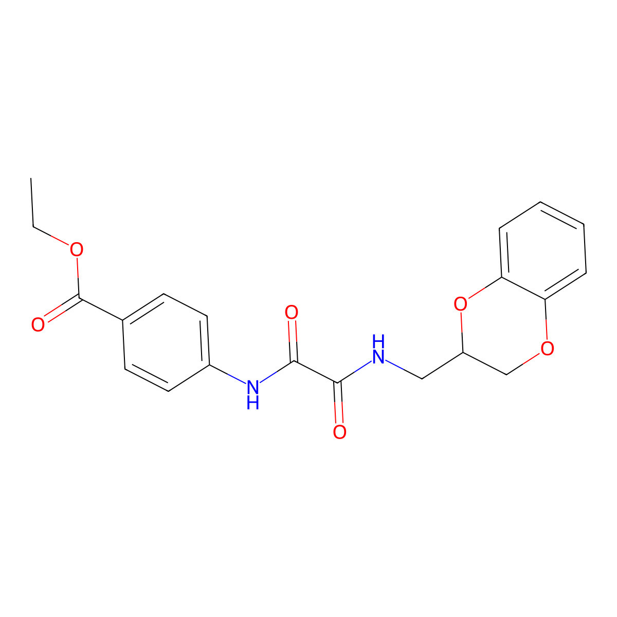 Ethyl 4-[[2-(2,3-dihydro-1,4-benzodioxin-3-ylmethylamino)-2-oxoacetyl]amino]benzoate molecular structure, CAS 440087-46-7