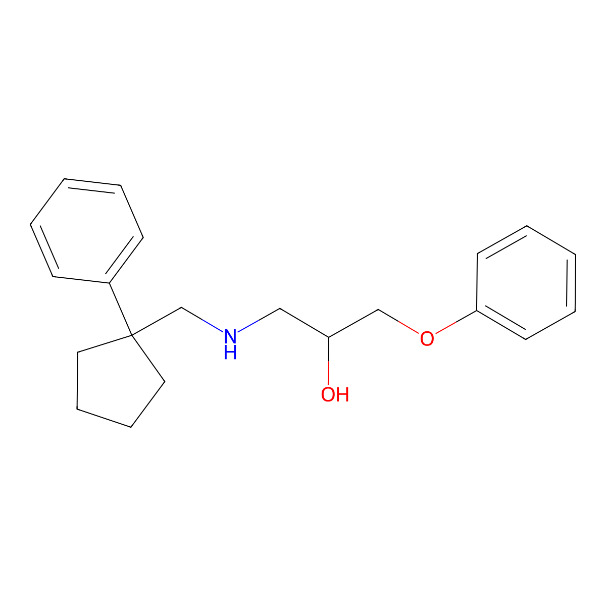 1-Phenoxy-3-[(1-phenylcyclopentyl)methylamino]propan-2-ol molecular structure, CAS 440087-49-0