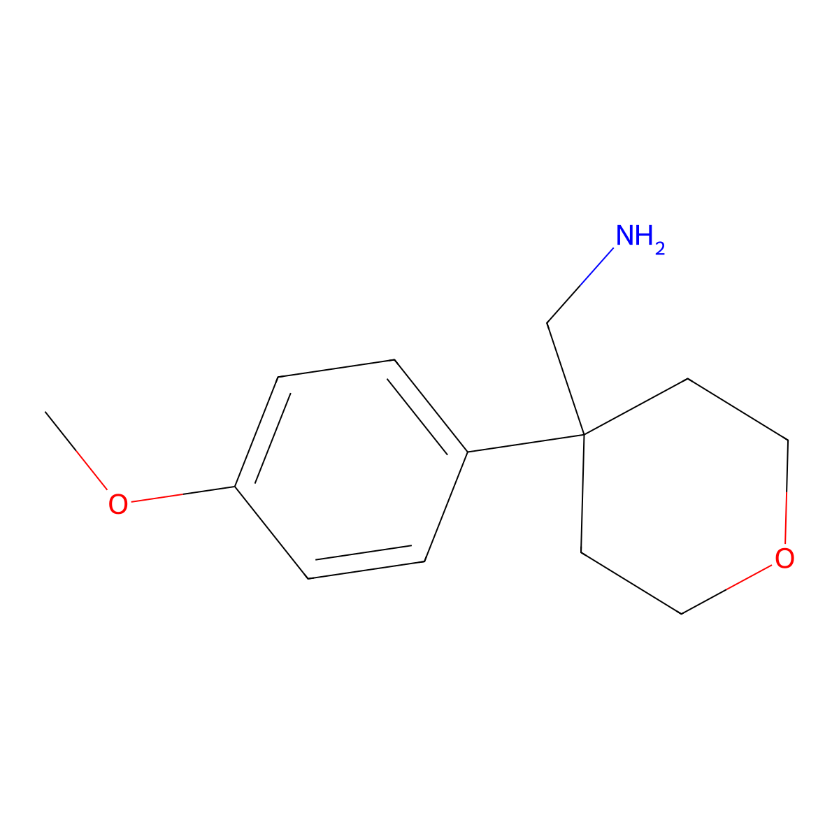 (4-(4-Methoxyphenyl)oxan-4-yl)methanamine molecular structure, CAS 440087-51-4
