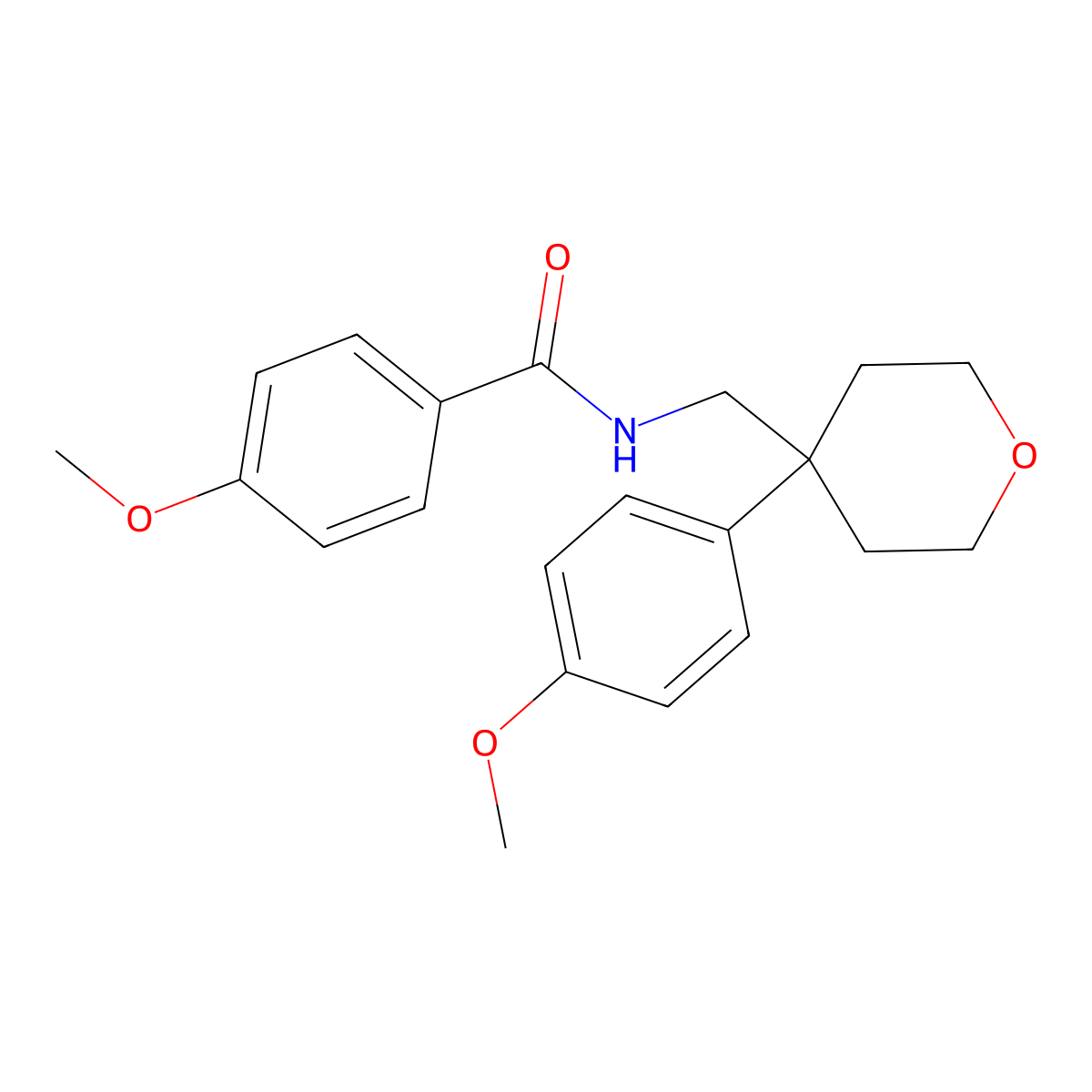 4-Methoxy-N-[[tetrahydro-4-(4-methoxyphenyl)-2H-pyran-4-yl]methyl]benzamide molecular structure, CAS 440087-52-5