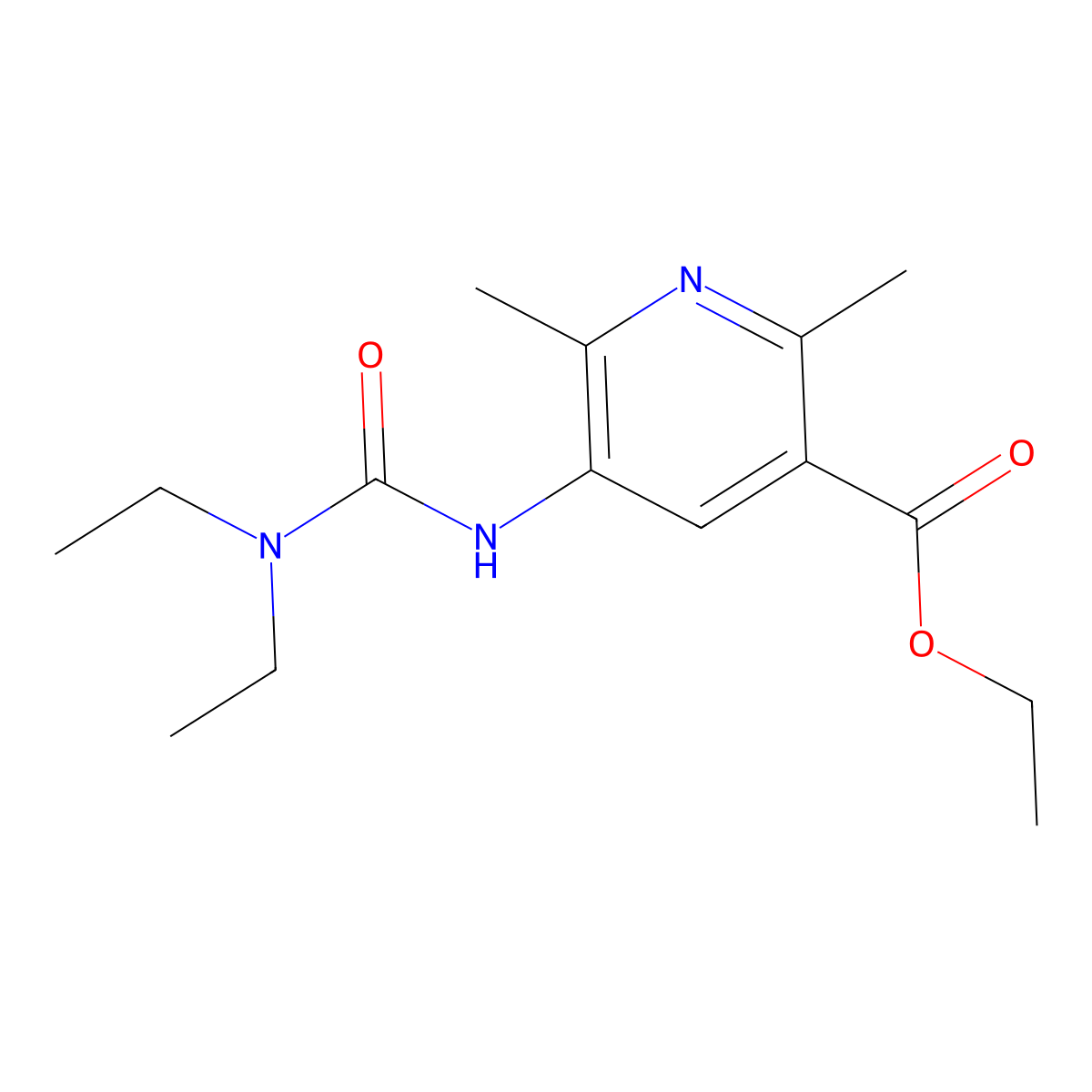Ethyl 5-(diethylcarbamoylamino)-2,6-dimethylpyridine-3-carboxylate molecular structure, CAS 440087-62-7
