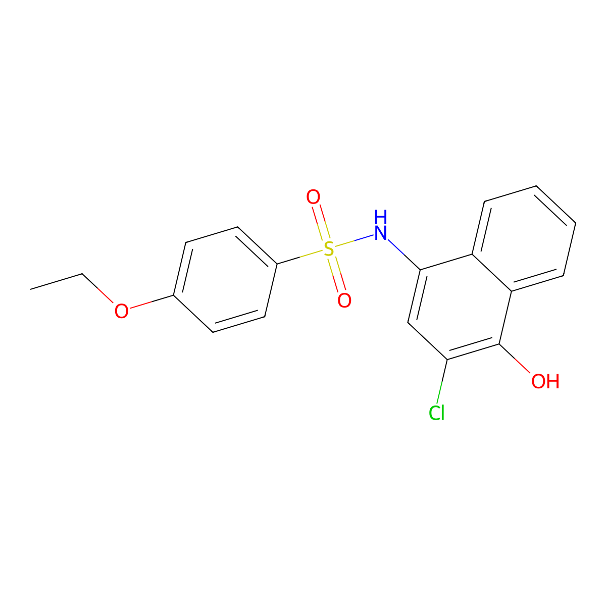 N-(3-chloro-4-hydroxynaphthalen-1-yl)-4-ethoxybenzenesulfonamide molecular structure, CAS 440087-66-1