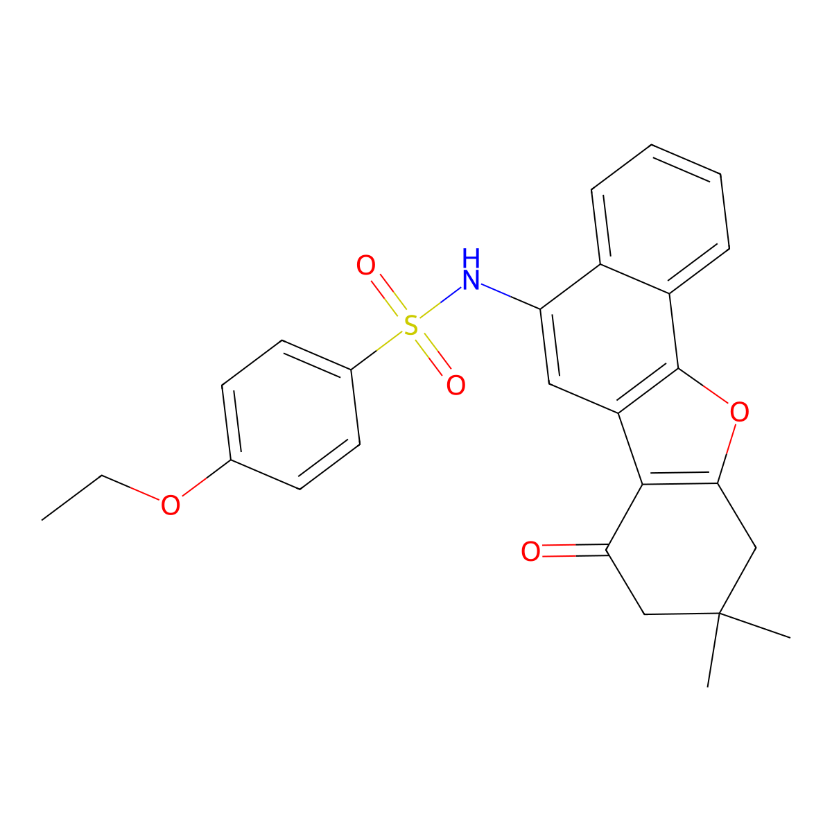 N-(9,9-dimethyl-7-oxo-7,8,9,10-tetrahydronaphtho[1,2-b][1]benzofuran-5-yl)-4-ethoxybenzenesulfonamide molecular structure, CAS 440087-69-4