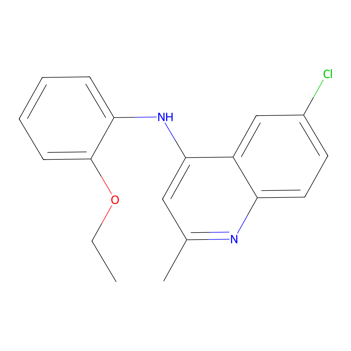 6-chloro-N-(2-ethoxyphenyl)-2-methylquinolin-4-amine molecular structure, CAS 440090-65-3