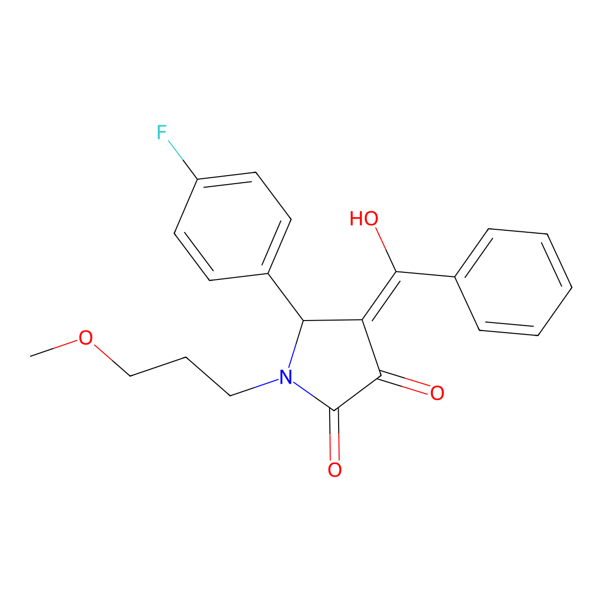 5-(4-Fluorophenyl)-4-[hydroxy(phenyl)methylidene]-1-(3-methoxypropyl)pyrrolidine-2,3-dione molecular structure, CAS 440091-93-0