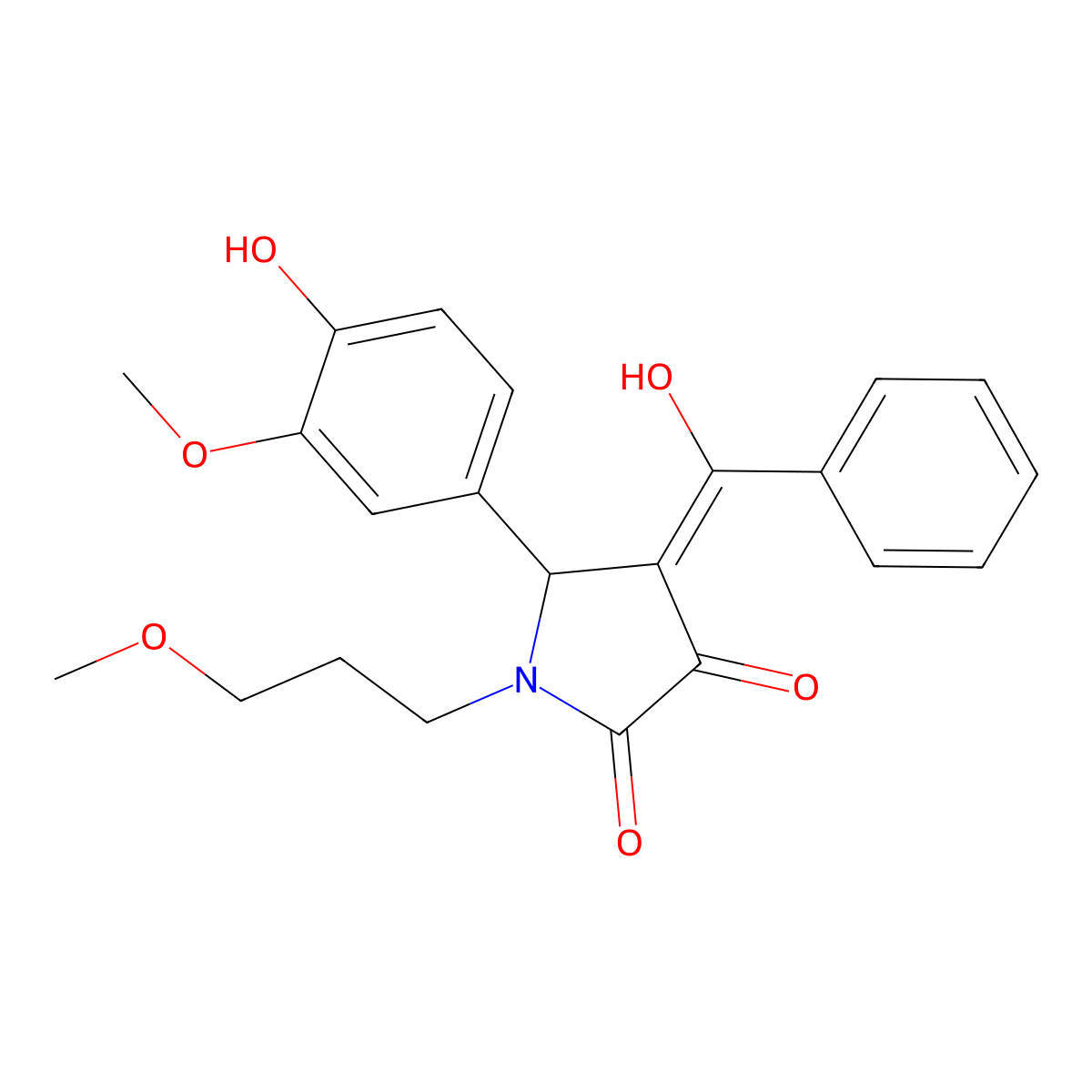 5-(4-Hydroxy-3-methoxyphenyl)-4-[hydroxy(phenyl)methylidene]-1-(3-methoxypropyl)pyrrolidine-2,3-dione molecular structure, CAS 440091-98-5