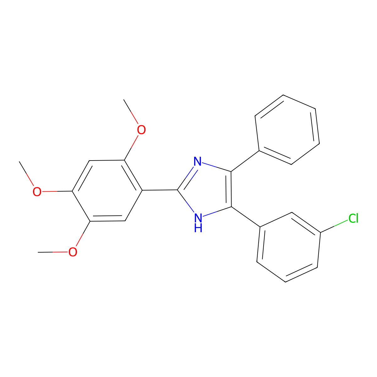 4-(3-chlorophenyl)-5-phenyl-2-(2,4,5-trimethoxyphenyl)-1H-imidazole molecular structure, CAS 440092-43-3