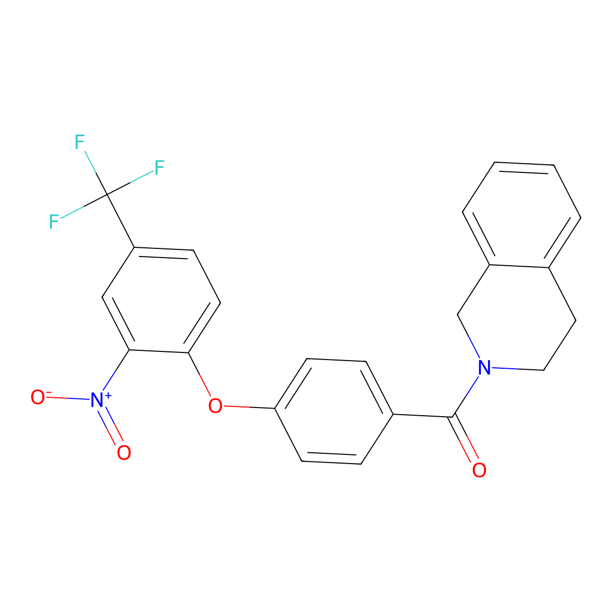 3,4-dihydro-1H-isoquinolin-2-yl-[4-[2-nitro-4-(trifluoromethyl)phenoxy]phenyl]methanone molecular structure, CAS 440092-48-8