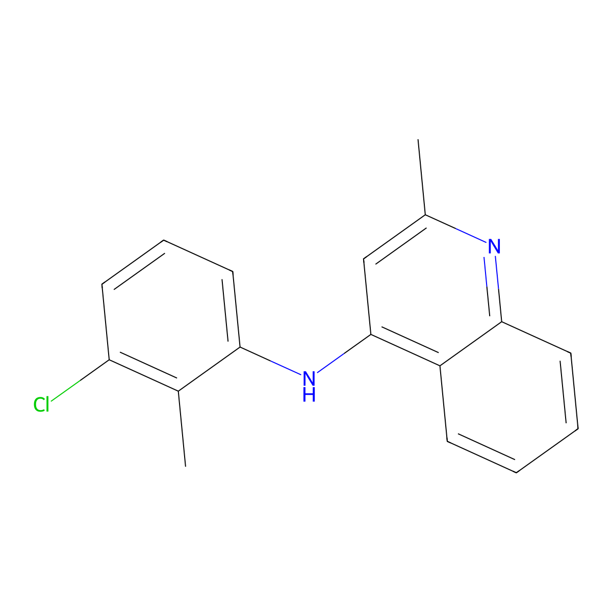 N-(3-chloro-2-methylphenyl)-2-methylquinolin-4-amine molecular structure, CAS 440095-92-1