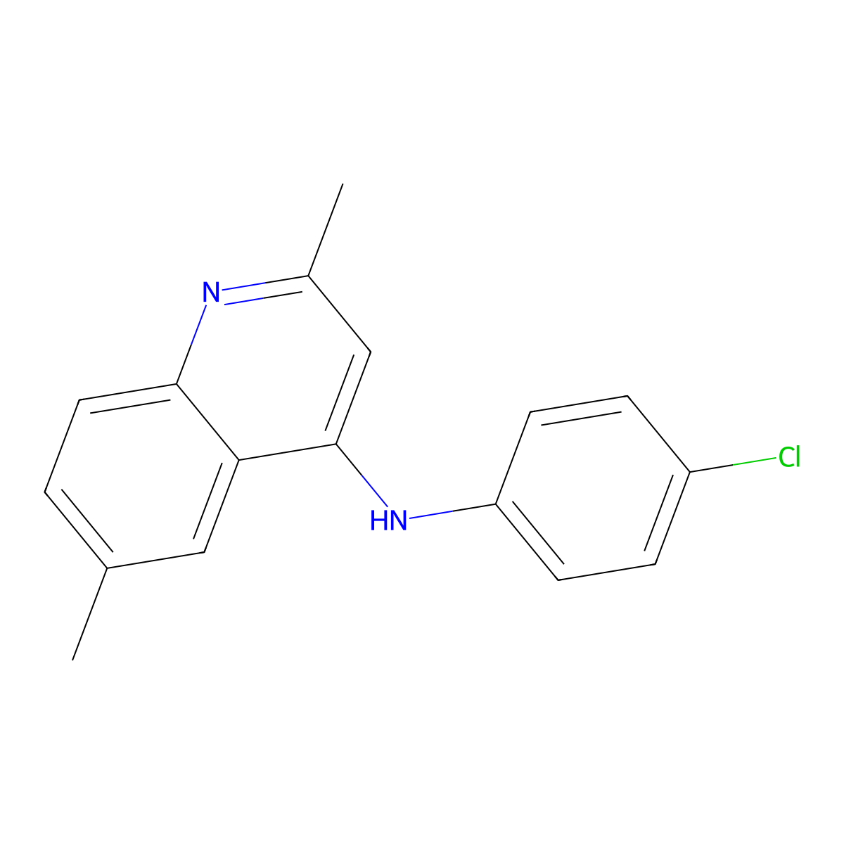 N-(4-chlorophenyl)-2,6-dimethylquinolin-4-amine molecular structure, CAS 440096-01-5