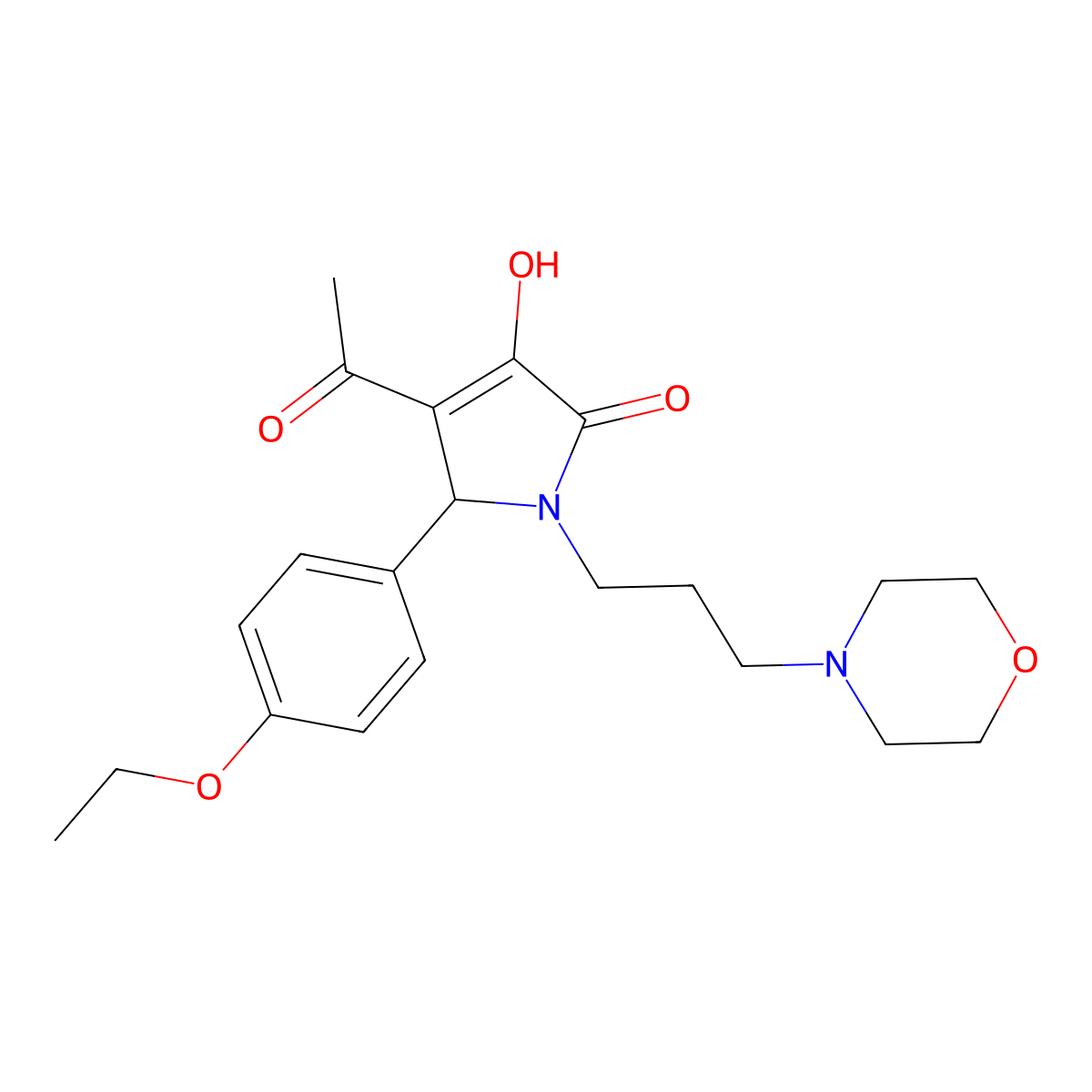 3-acetyl-2-(4-ethoxyphenyl)-4-hydroxy-1-(3-morpholin-4-ylpropyl)-2H-pyrrol-5-one molecular structure, CAS 440096-44-6
