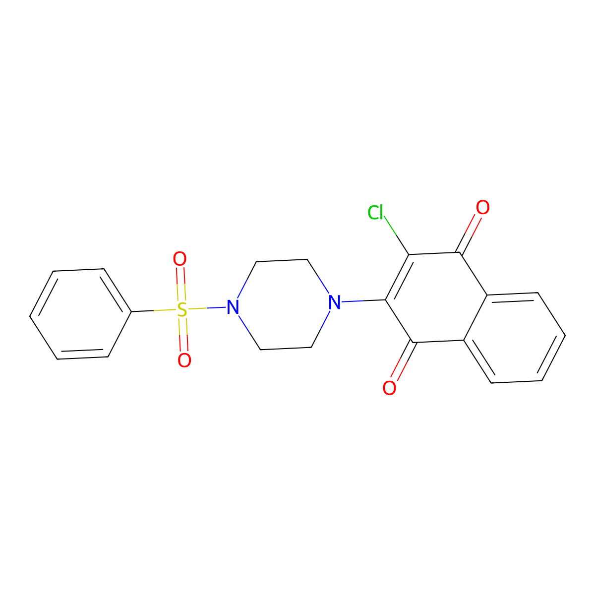 2-[4-(Benzenesulfonyl)piperazin-1-yl]-3-chloronaphthalene-1,4-dione molecular structure, CAS 440097-69-8
