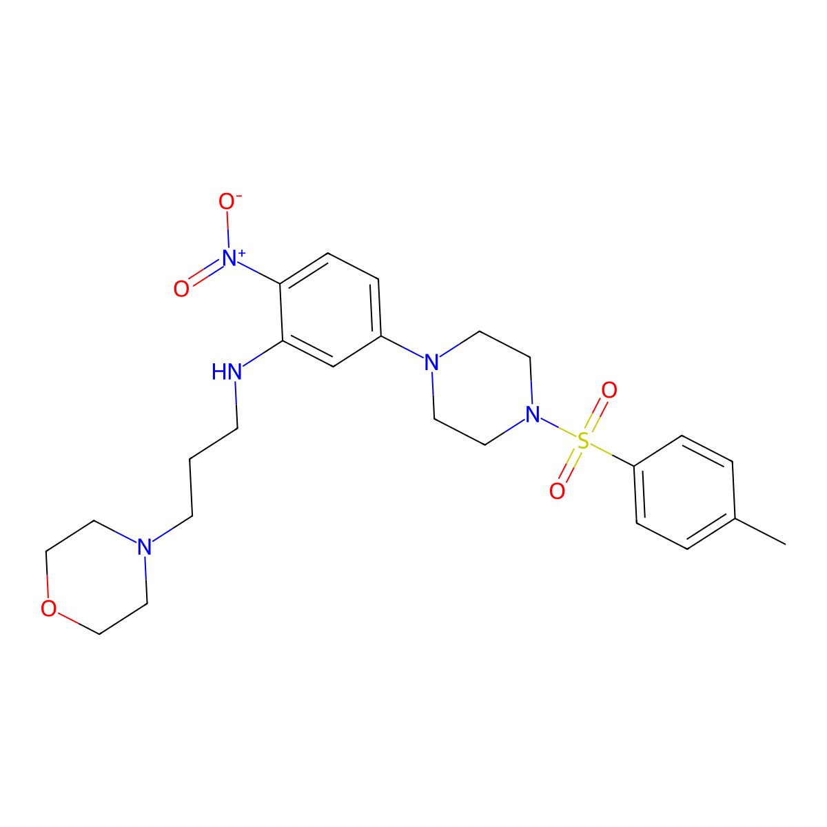5-[4-(4-methylphenyl)sulfonylpiperazin-1-yl]-N-(3-morpholin-4-ylpropyl)-2-nitroaniline molecular structure, CAS 440097-73-4