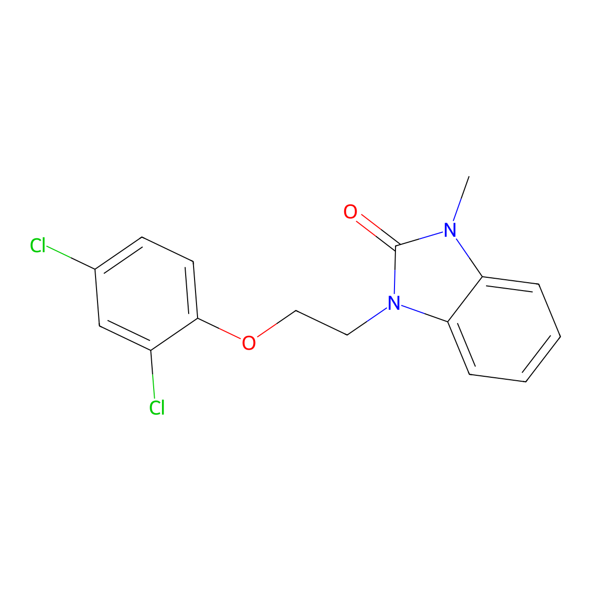 1-[2-(2,4-dichlorophenoxy)ethyl]-3-methyl-1,3-dihydro-2H-benzimidazol-2-one molecular structure, CAS 440097-80-3