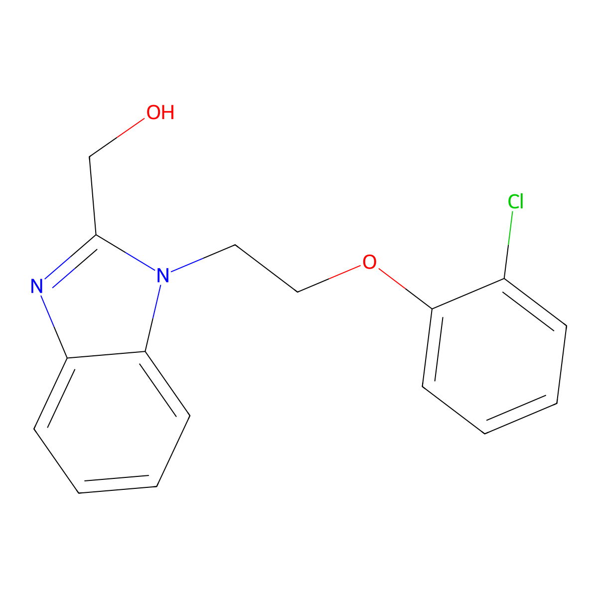 {1-[2-(2-chlorophenoxy)ethyl]-1H-benzimidazol-2-yl}methanol molecular structure, CAS 440097-84-7