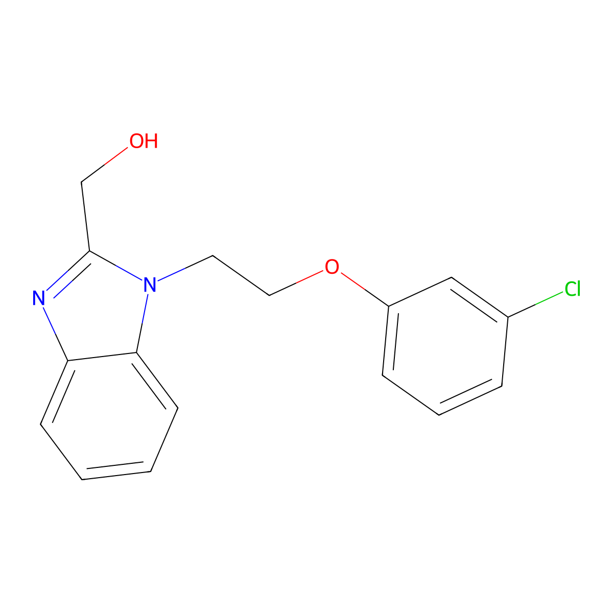 [1-[2-(3-Chlorophenoxy)ethyl]benzimidazol-2-yl]methanol molecular structure, CAS 440097-85-8