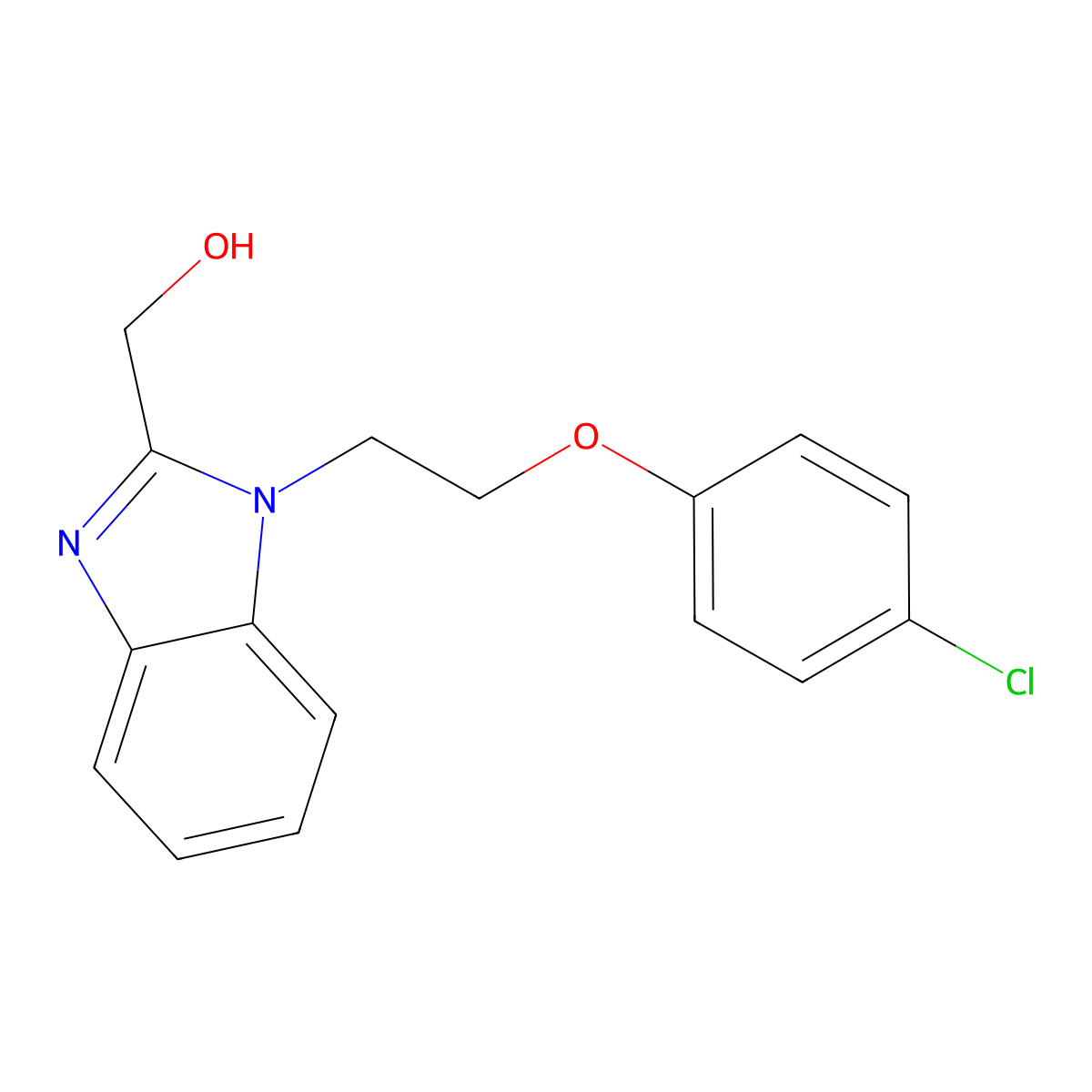 {1-[2-(4-chlorophenoxy)ethyl]-1H-benzimidazol-2-yl}methanol molecular structure, CAS 440097-86-9