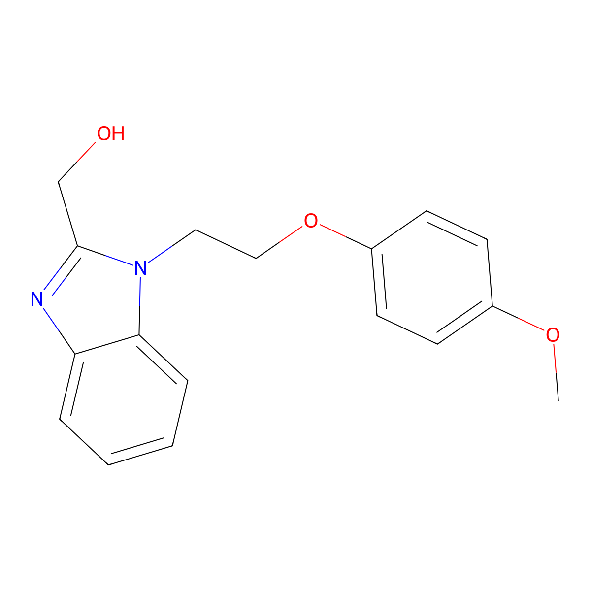 {1-[2-(4-methoxyphenoxy)ethyl]-1H-benzimidazol-2-yl}methanol molecular structure, CAS 440097-88-1