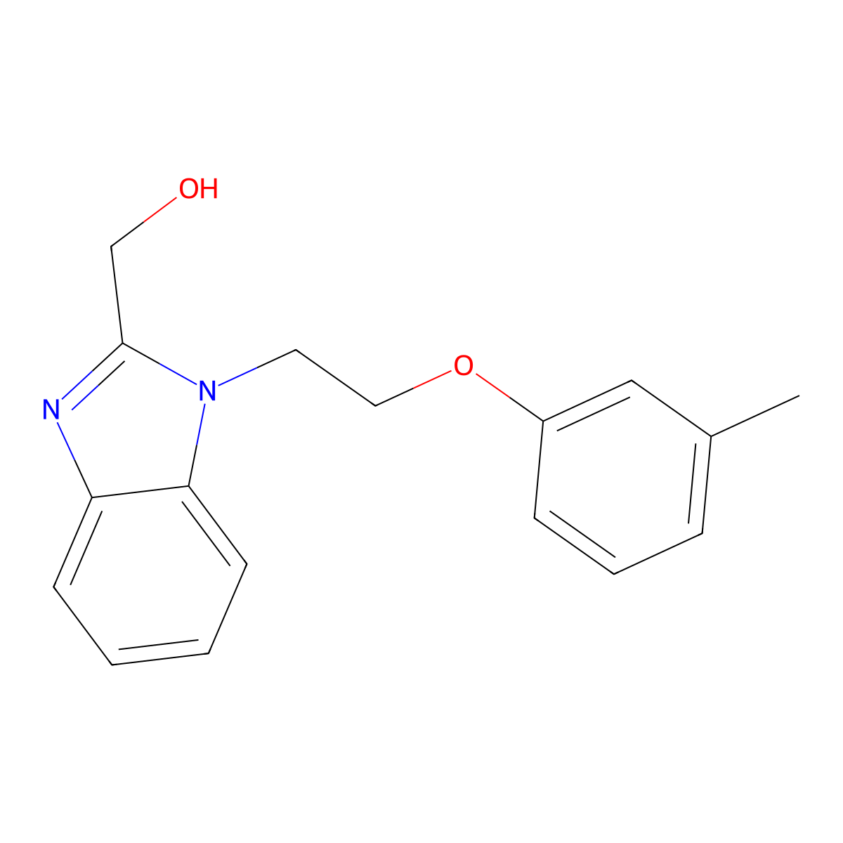 [1-(2-m-Tolyloxy-ethyl)-1H-benzoimidazol-2-yl]-methanol molecular structure, CAS 440097-89-2