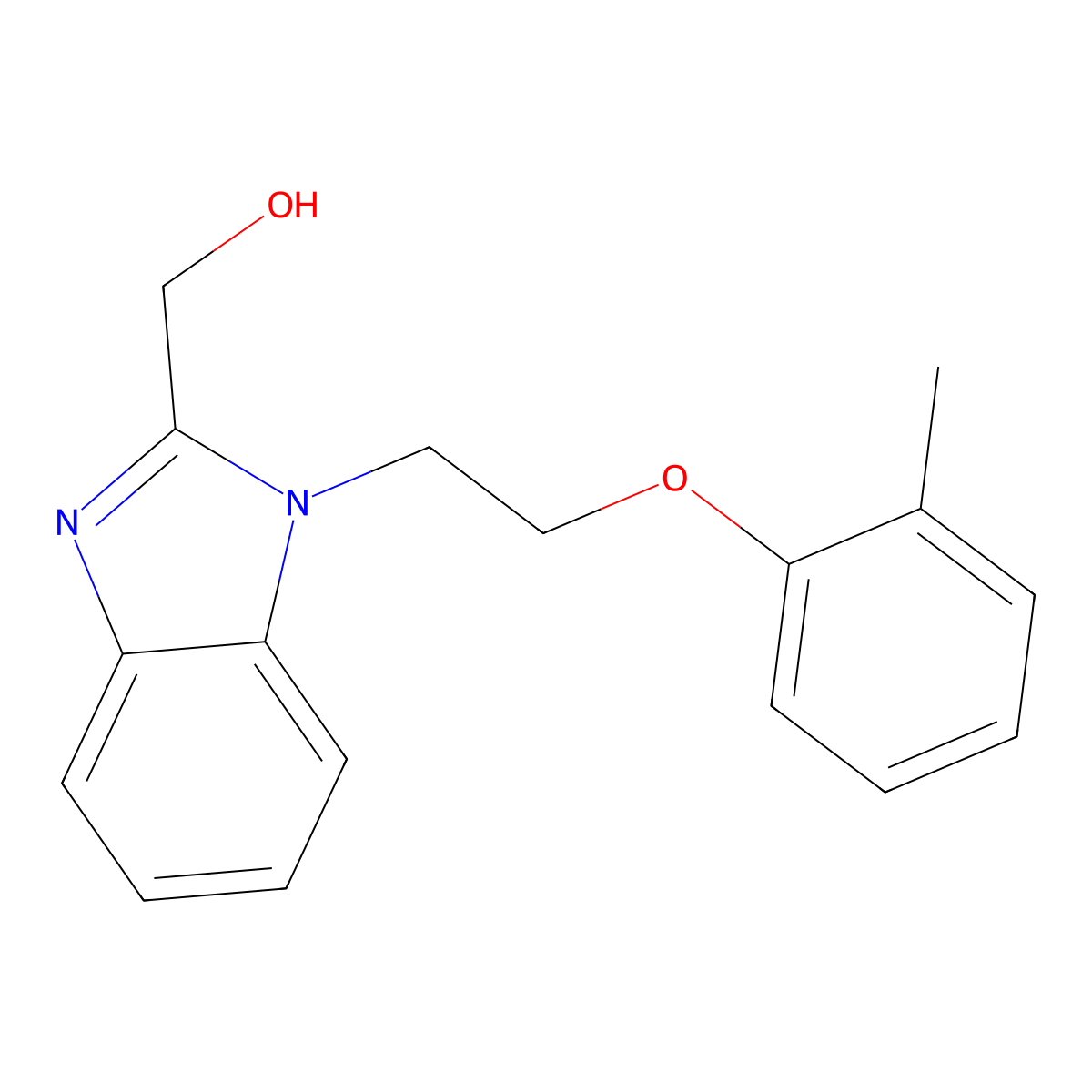 {1-[2-(2-methylphenoxy)ethyl]-1H-benzimidazol-2-yl}methanol molecular structure, CAS 440097-90-5