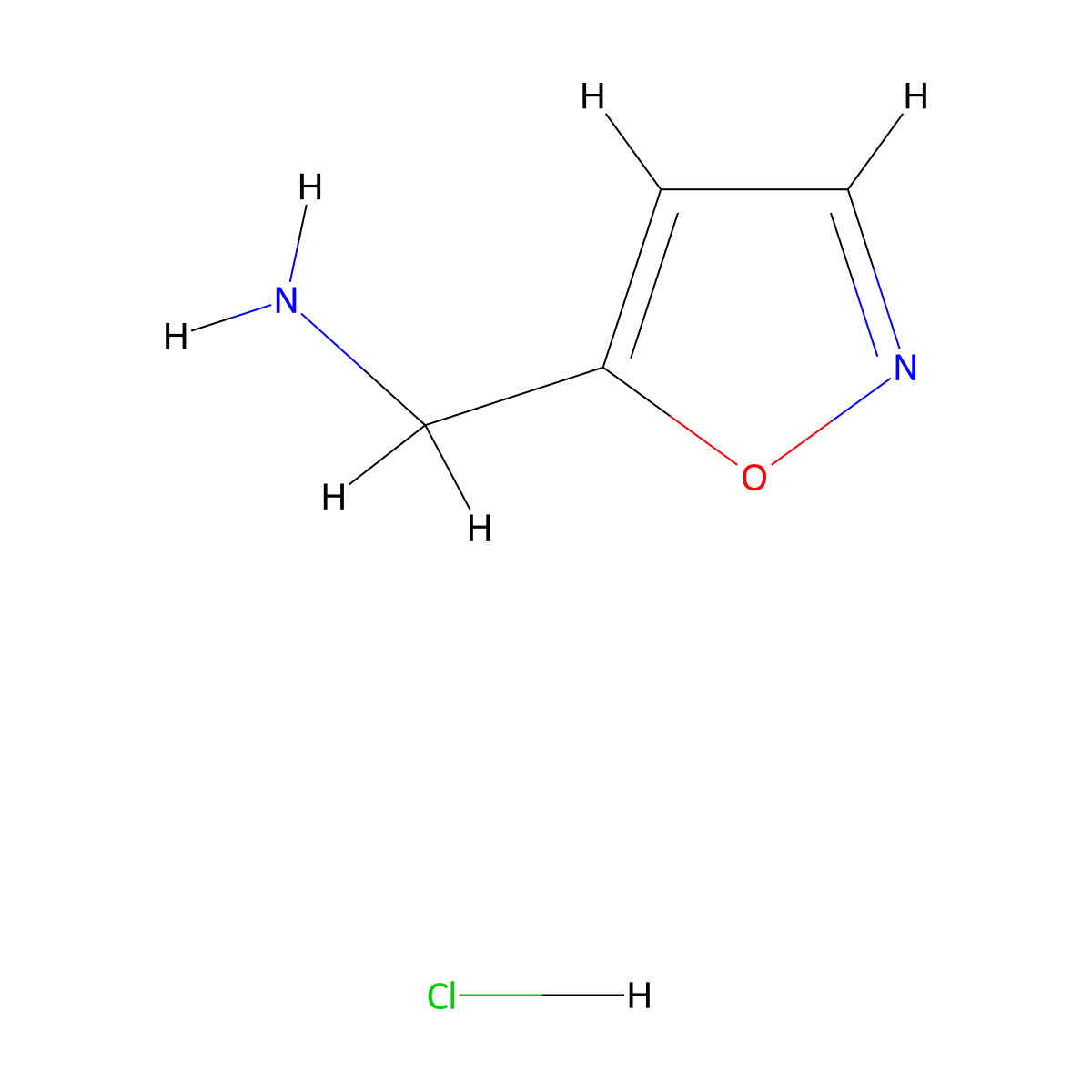 Isoxazol-5-ylmethanamine hydrochloride molecular structure, CAS 440099-32-1