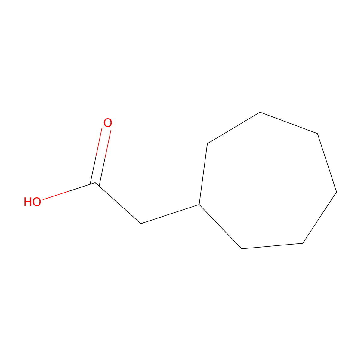 2-Cycloheptylacetic acid molecular structure, CAS 4401-20-1
