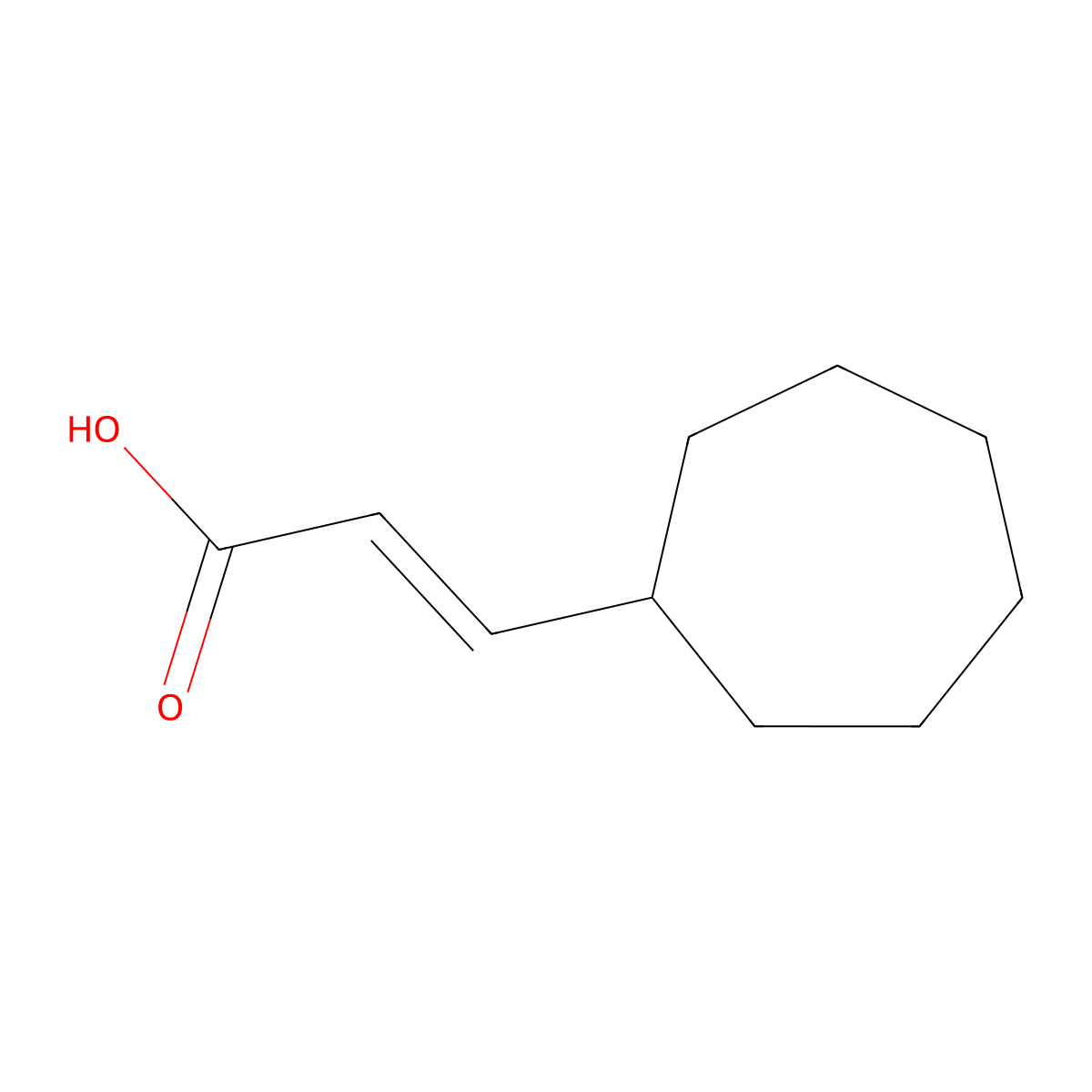 3-Cycloheptylprop-2-enoic acid molecular structure, CAS 4401-28-9