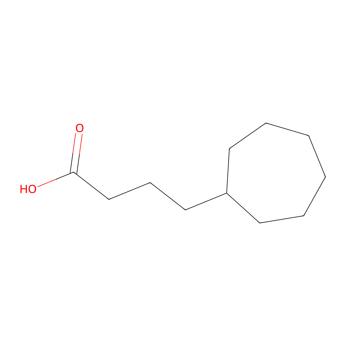 4-Cycloheptylbutanoic acid molecular structure, CAS 4401-30-3