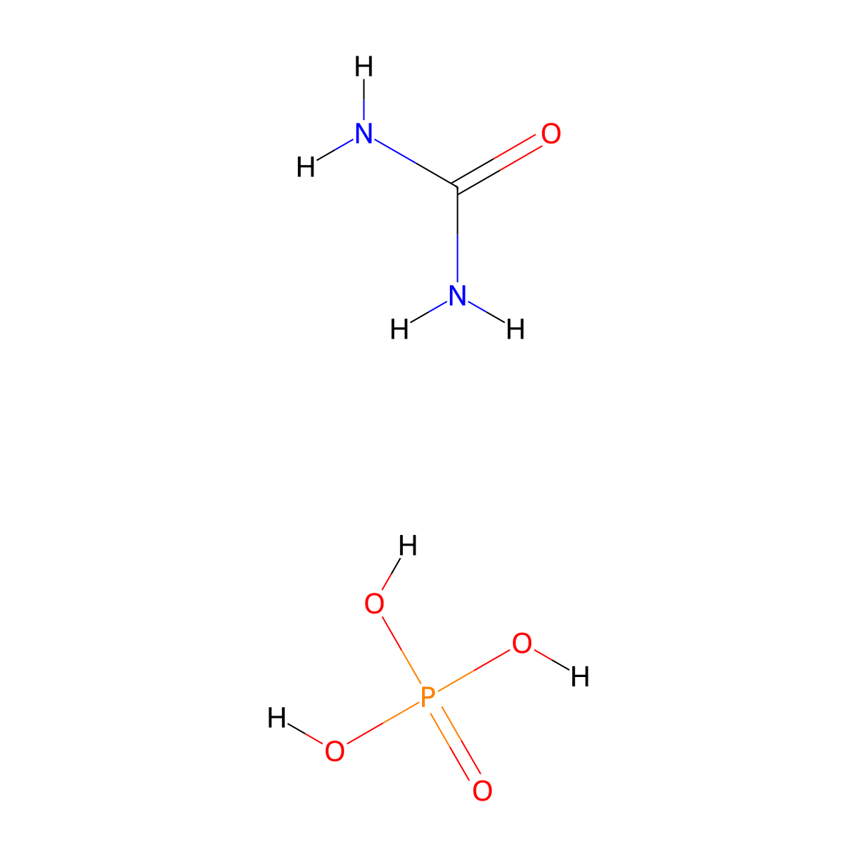 Urea phosphoric acid molecular structure, CAS 4401-74-5