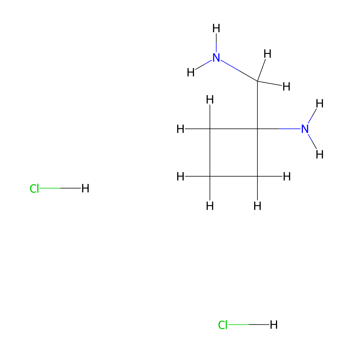 1-(Aminomethyl)cyclobutan-1-amine dihydrochloride molecular structure, CAS 440100-10-7