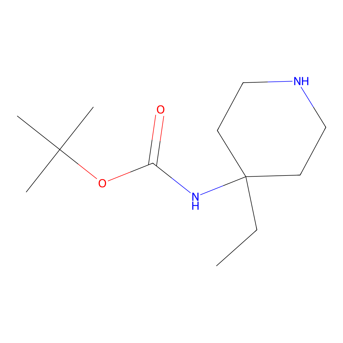 Tert-butyl (4-ethylpiperidin-4-yl)carbamate molecular structure, CAS 440101-15-5