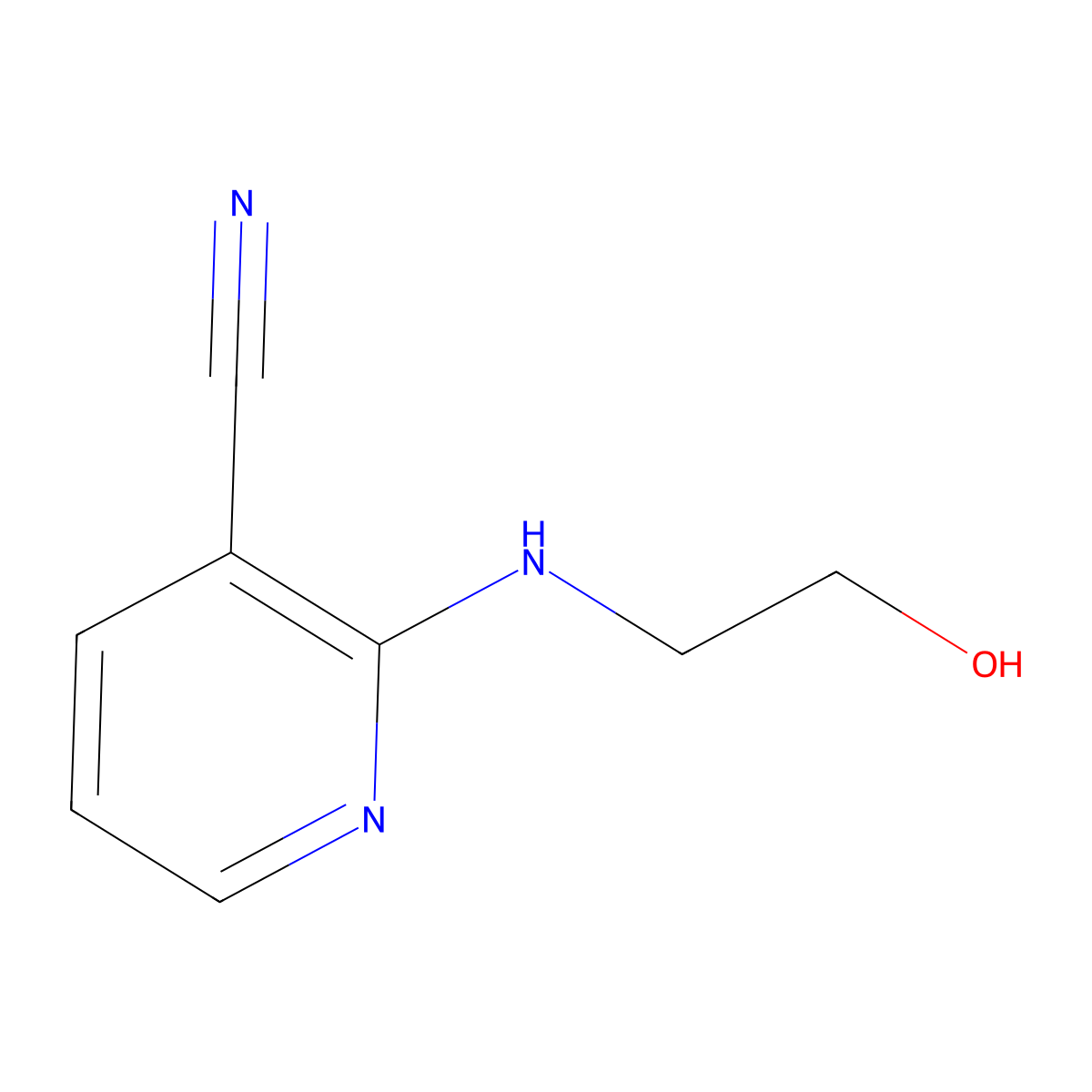 2-[(2-Hydroxyethyl)amino]pyridine-3-carbonitrile molecular structure, CAS 440102-32-9