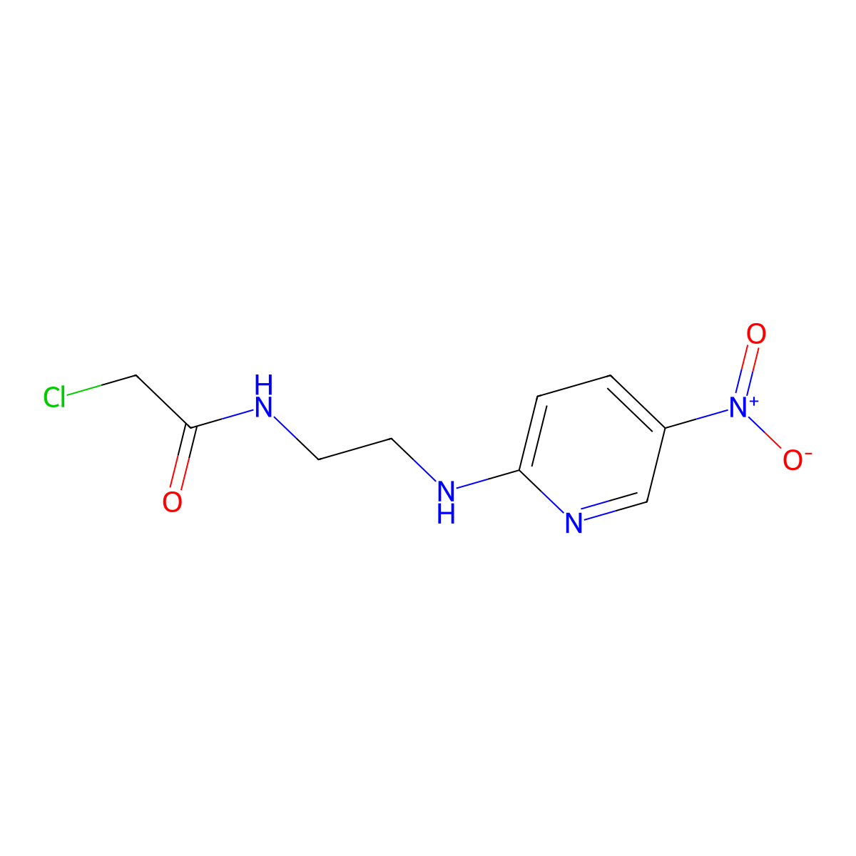 2-Chloro-N-{2-[(5-nitropyridin-2-yl)amino]ethyl}acetamide molecular structure, CAS 440102-35-2