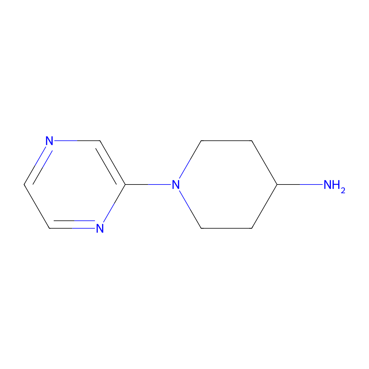1-(2-Pyrazinyl)-4-piperidinamine molecular structure, CAS 440102-39-6