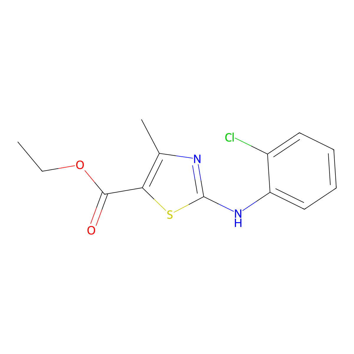 Ethyl 2-[(2-chlorophenyl)amino]-4-methyl-1,3-thiazole-5-carboxylate molecular structure, CAS 440107-93-7