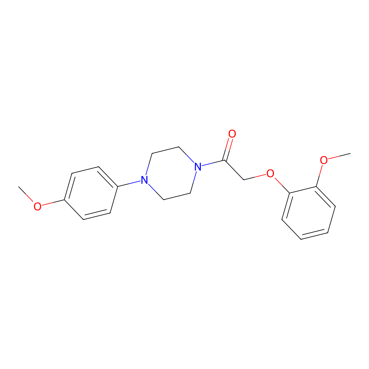 2-(2-Methoxyphenoxy)-1-[4-(4-methoxyphenyl)piperazin-1-yl]ethanone molecular structure, CAS 440108-06-5