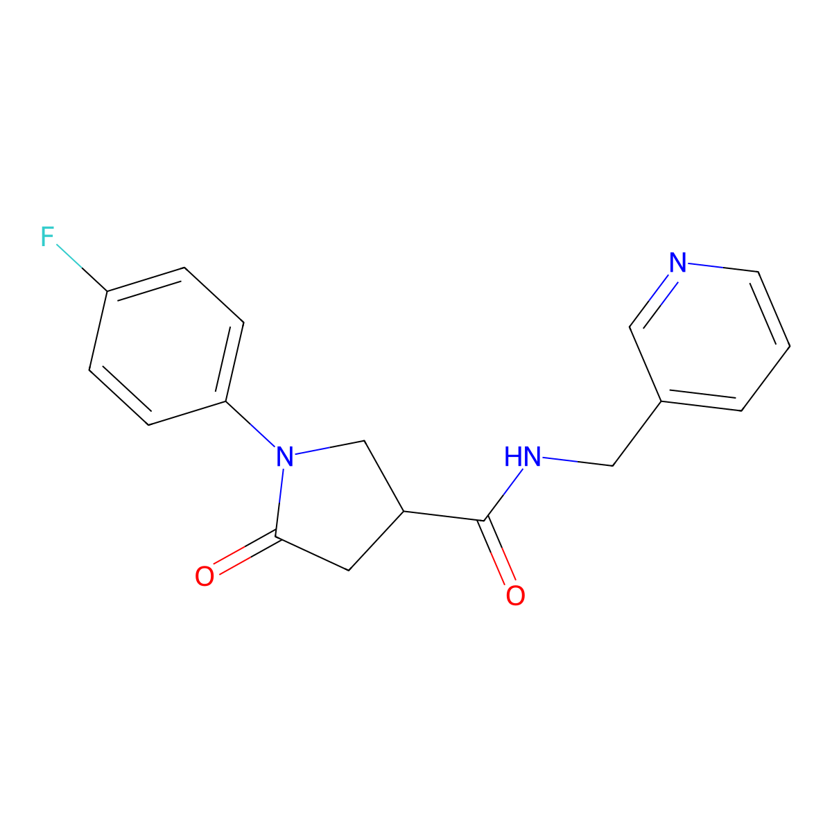 1-(4-fluorophenyl)-5-oxo-N-(pyridin-3-ylmethyl)pyrrolidine-3-carboxamide molecular structure, CAS 440109-26-2